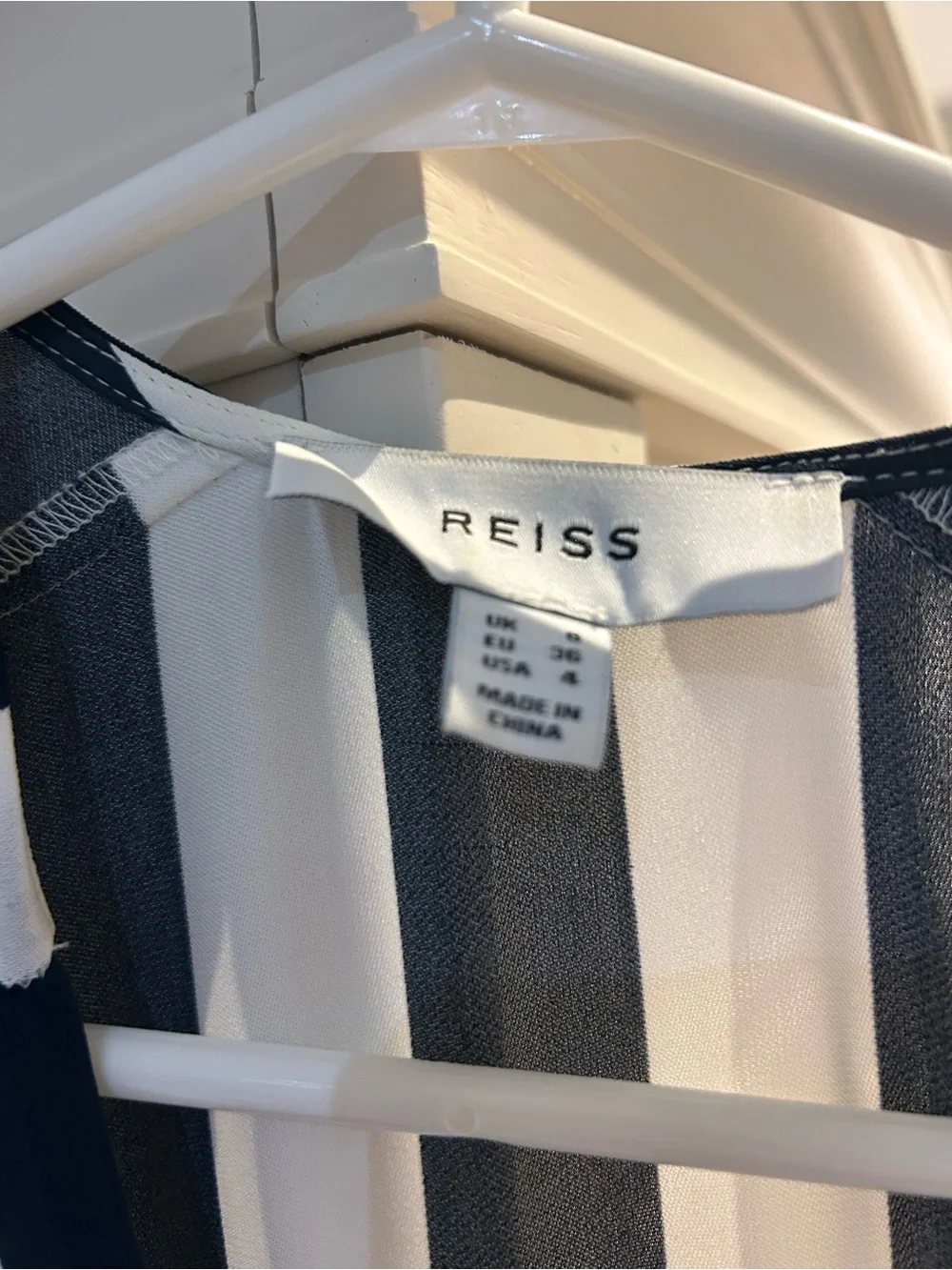 Reiss Black & White Striped Twist-Front Maxi Dress - Picture 2 of 3
